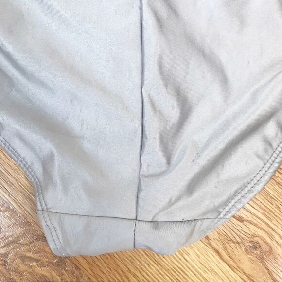 GOOD AMERICAN Silver Satin One Piece‎ Swimsuit Always Ruched Size 7 4X 4XL New - Picture 11 of 13